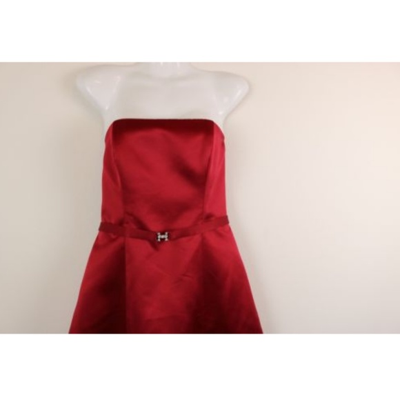 Davids Bridal Womens Dress Red Strapless Brooch - Picture 2 of 6